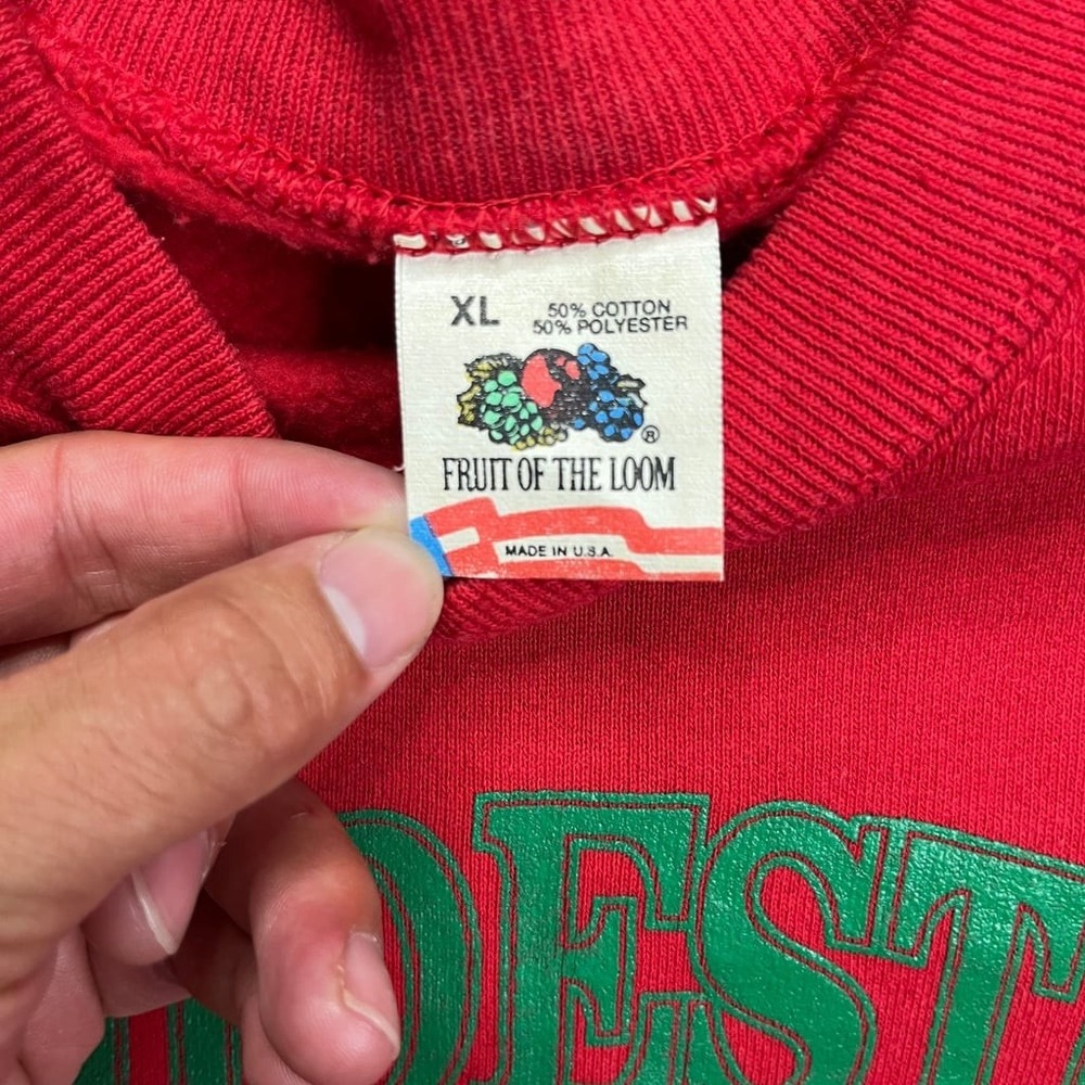 Vintage Chidester Family Sweatshirt XL Red 1990 Fruit of the Loom USA Made - Picture 4 of 6